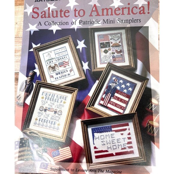 Salute To America Patriotic Mini Sampler Craft Pattern Book - Picture 2 of 3
